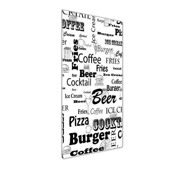 Verticale foto op glas Restaurantmenu