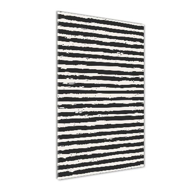 Verticaal glasschilderij Zwart-witte strepen