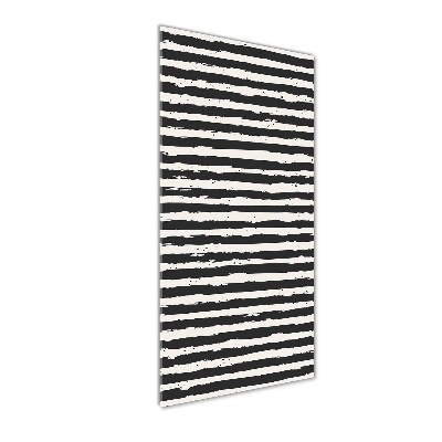 Verticaal glasschilderij Zwart-witte strepen