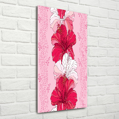 Verticale glasfoto Hibiscus