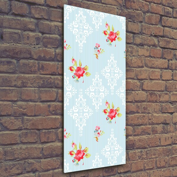 Verticaal glasschilderij Rozen