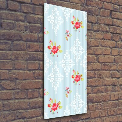 Verticaal glasschilderij Rozen