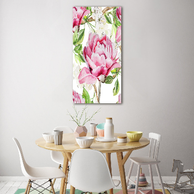 Verticale glasfoto Pioen