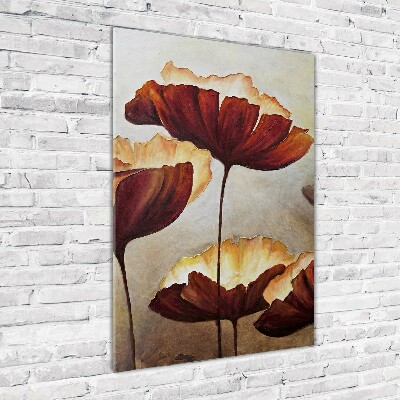 Verticale foto op glas Klaprozen