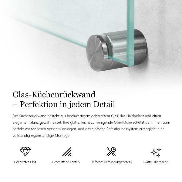 Glazen achterwand keuken Transparant 