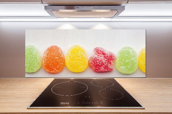 Glazen achterwand keuken Kleurrijke jellybeans