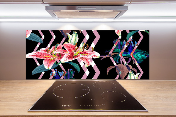 Glazen achterwand keuken Tropische lelie