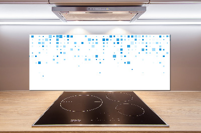 Spatplaat keuken Blauwe vierkanten