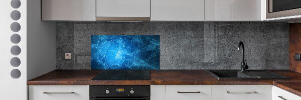 Keuken achterwand Blauwe lijnen