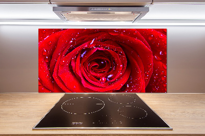 Spatscherm keuken Roosbloem