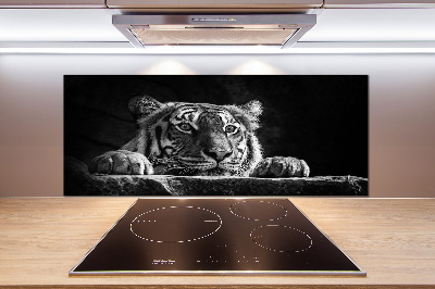 Glazen achterwand keuken Tijger