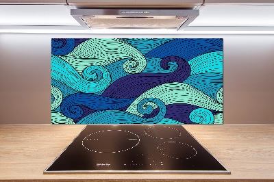 Spatscherm keuken Abstracte golven