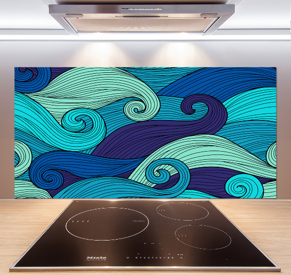 Spatscherm keuken Abstracte golven