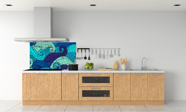 Spatscherm keuken Abstracte golven