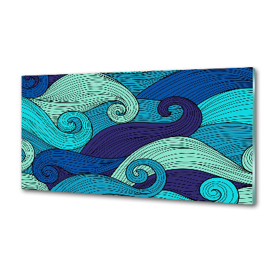 Spatscherm keuken Abstracte golven