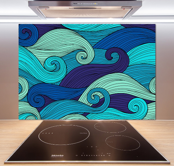 Spatscherm keuken Abstracte golven