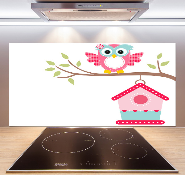 Achterwand keuken Uil op een tak