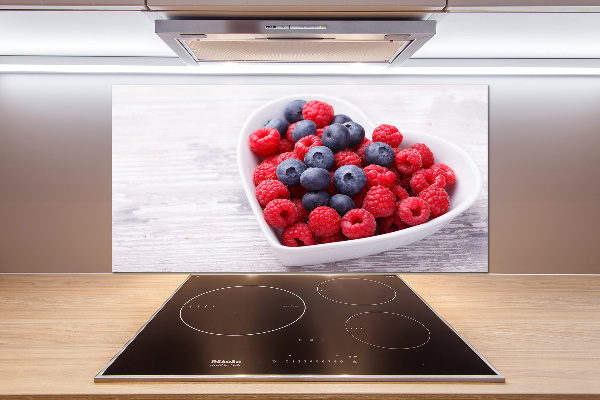 Spatscherm keuken Frambozen en bosbessen