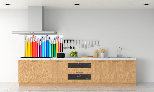 Glazen achterwand keuken Kleurpotloden