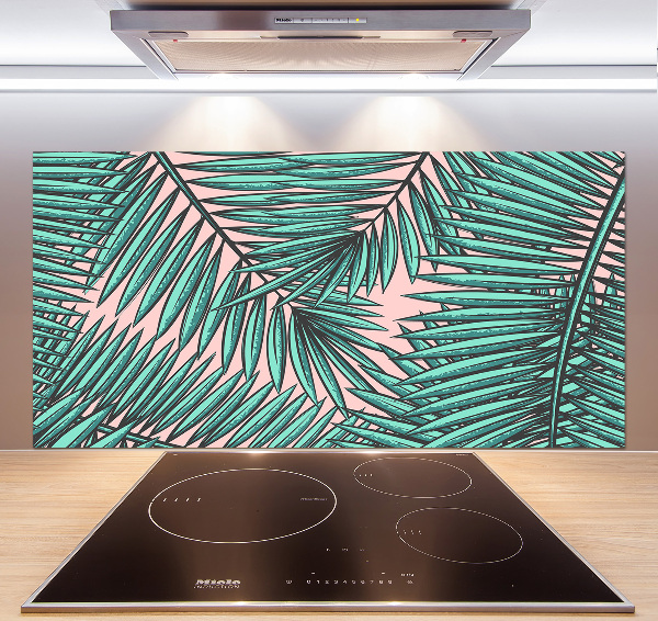 Spatscherm keuken Palmbladeren