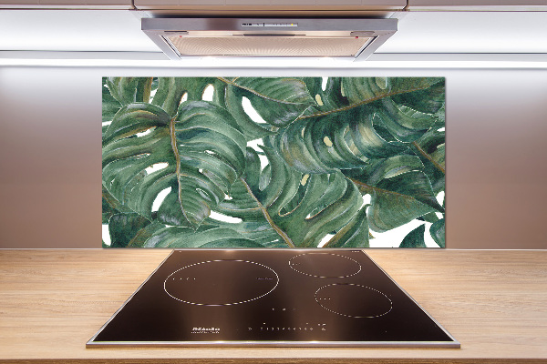 Glazen achterwand keuken Monstera