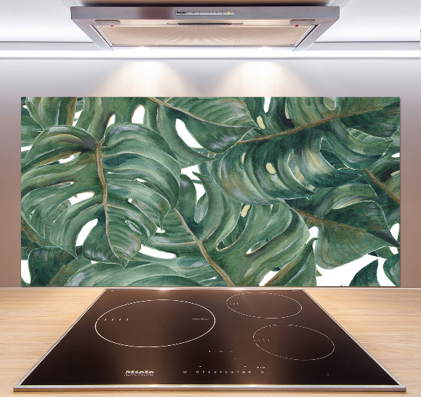 Glazen achterwand keuken Monstera