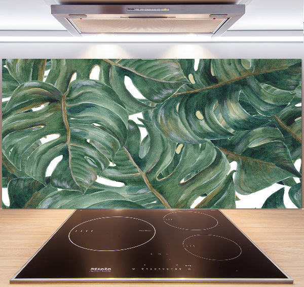 Glazen achterwand keuken Monstera