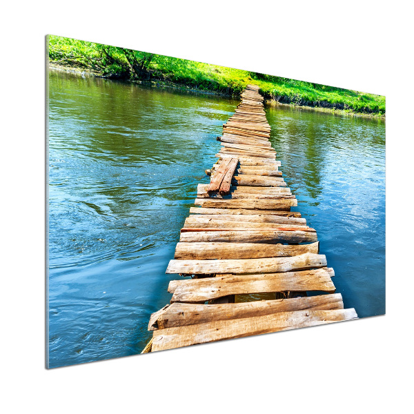 Spatscherm keuken Houten brug