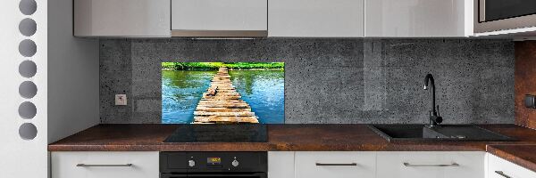 Spatscherm keuken Houten brug
