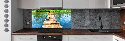 Spatscherm keuken Houten brug