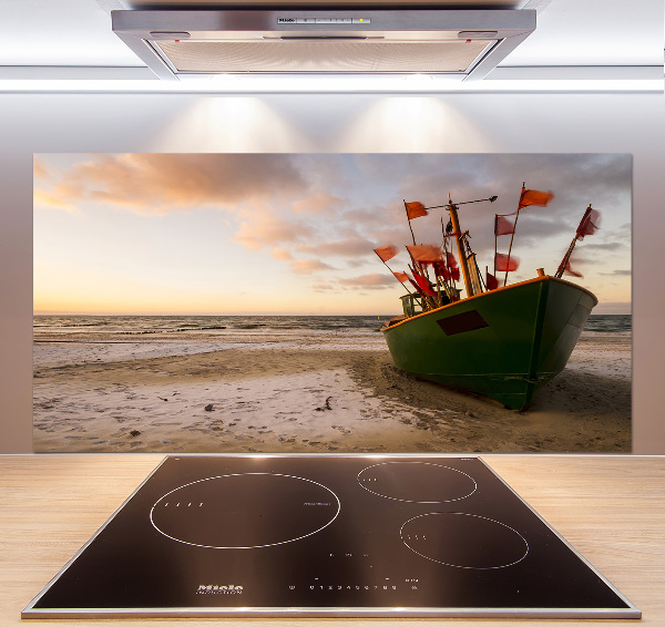 Achterwand keuken Vissersboot strand