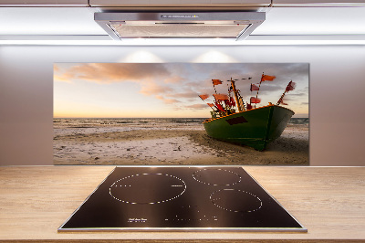 Achterwand keuken Vissersboot strand