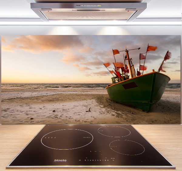 Achterwand keuken Vissersboot strand
