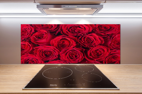 Glazen achterwand keuken Rozen