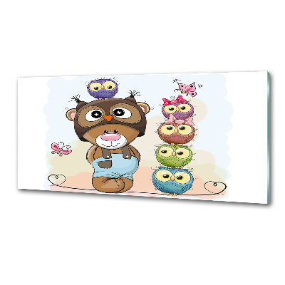 Spatplaat keuken Teddybeer en uilen