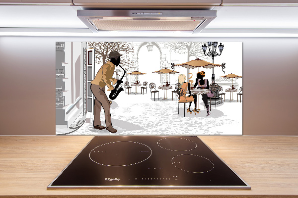 Spatplaat keuken Straatmuzikant