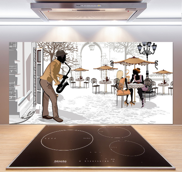 Spatplaat keuken Straatmuzikant