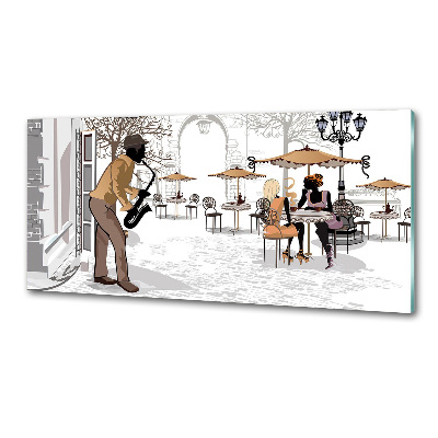 Spatplaat keuken Straatmuzikant