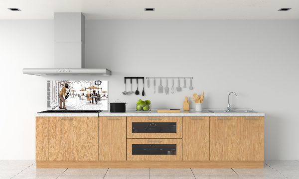 Spatplaat keuken Straatmuzikant