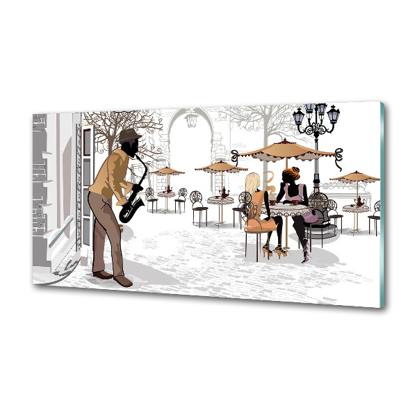 Spatplaat keuken Straatmuzikant