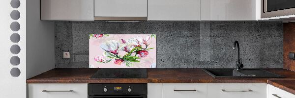 Spatplaat keuken Magnolia bloemen