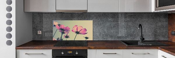 Spatplaat keuken Roze bloemen