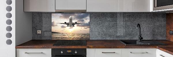 Keuken achterwand Een vliegtuig boven de zee