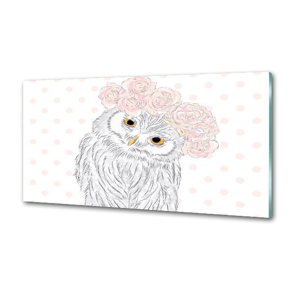 Achterwand keuken Uil in een krans