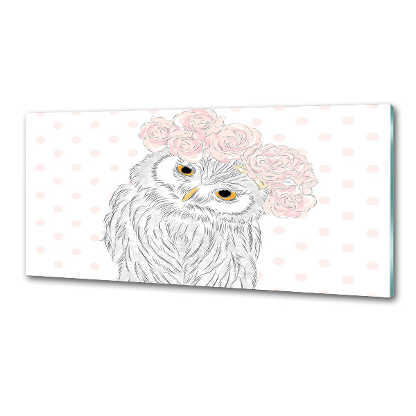 Achterwand keuken Uil in een krans