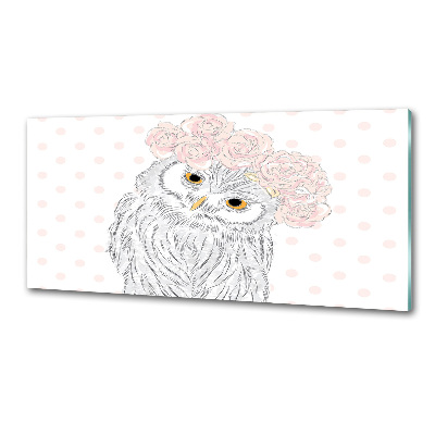 Achterwand keuken Uil in een krans