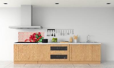 Glazen achterwand keuken Hartvormige tulpen