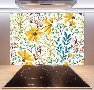 Spatscherm keuken Lentebloemen