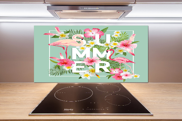 Keuken achterwand Vakanties en flamingo's