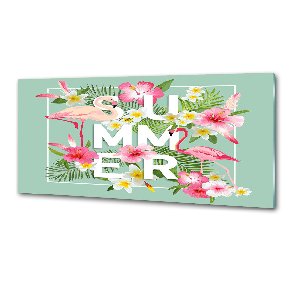 Keuken achterwand Vakanties en flamingo's